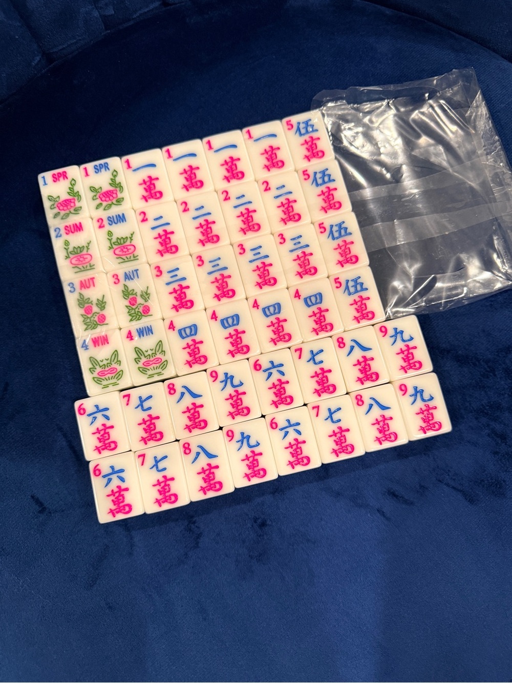 166 Tile American Mahjong Set - Blue Tiles New - Picture 5 of 8